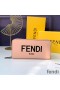 Fendi Zip Around Wallet In ROMA Logo Calf Leather Pink