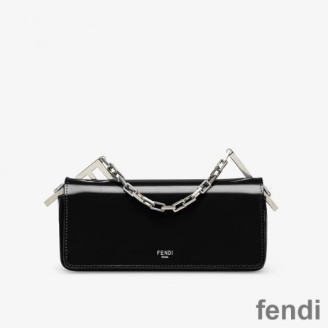 Fendi First Sight Pouch In Calf Leather Black