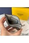 Fendi Card Holder In FF Motif Nappa Leather Grey