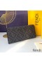 Fendi Continental Wallet In FF Motif Fabric Black
