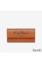 Fendi Continental Wallet In ROMA Logo Calf Leather Brown