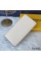 Fendi Continental Wallet In ROMA Logo Calf Leather White