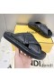 Fendi Crossover Slides Women FF Motif Leather Black