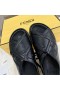 Fendi Crossover Slides Women FF Motif Leather Black