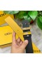 Fendi FF Buckle Reversible Belt In Calfskin Yellow/Gold