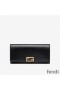 Fendi FF Continental Wallet In Calf Leather Black