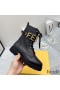 Fendi Fendigraphy Combat Boots Women Leather Black