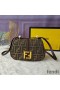 Fendi Mini C'mon Bag In FF Motif Fabric Brown