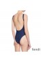 Fendi Swimsuit Women Fila Logo Motif Lycra White/Blue