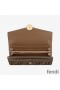 F is Fendi Chain Wallet In FF Motif Calf Leather Brown