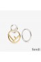 F is Fendi Pendant Earrings In Metal Gold/Palladium