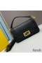 Fendi Baguette Bag In Stitching Leather Black