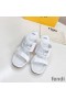Fendi Baguette Heeled Slides Women Leather White