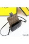 Fendi Baguette Phone Pouch In Nappa Leather and Fabric Black
