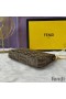 Fendi Baguette Pouch with Chain In FF Motif Fabric Brown