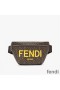 Fendi Belt Bag In ROMA Logo FF Motif Fabric Brown