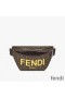 Fendi Belt Bag In ROMA Logo FF Motif Fabric Brown
