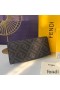 Fendi Continental Wallet In FF Motif Fabric Black