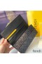 Fendi Continental Wallet In FF Motif Fabric Black