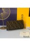 Fendi Continental Wallet In FF Motif Fabric Brown