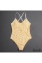 Fendi Crisscross Swimsuit Women FF Vertigo Motif Lycra Yellow