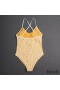 Fendi Crisscross Swimsuit Women FF Vertigo Motif Lycra Yellow