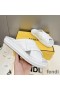 Fendi Crossover Slides Women FF Motif Leather White