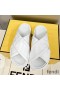 Fendi Crossover Slides Women FF Motif Leather White