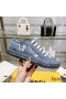 Fendi Domino Sneakers Unisex Floral Motif Denim Blue