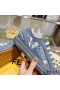 Fendi Domino Sneakers Unisex Floral Motif Denim Blue