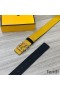 Fendi FF Buckle Reversible Belt In Calfskin Yellow/Gold