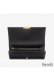 Fendi FF Continental Wallet In Calf Leather Black