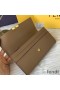 Fendi FF Continental Wallet In Calf Leather Grey