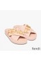 Fendi Fendigraphy Crossover Slides Women Leather Pink
