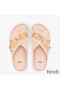 Fendi Fendigraphy Crossover Slides Women Leather Pink