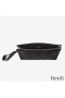 Fendi Flat Pouch In FF Motif Nappa Leather Black