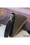 Fendi Large Messenger Bag In FF Motif Fabric Black
