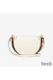 Fendi Moonlight Bag In ROMA Logo Calf Leather White