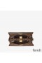 Fendi Petite Peekaboo ISeeu Bag In FF Motif Fabric with Sequins Brown