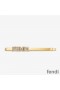 Fendi Signature Hair Clip In Crystal Metal Gold