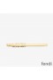 Fendi Signature Hair Clip In Crystal Metal Gold