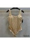 Fendi Swimsuit Women FF Motif Lycra Beige
