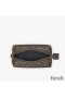Fendi Toiletry Bag In FF Motif Fabric Brown