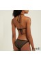 Fendi Triangle Bikini with Ties Women FF Motif Lycra Brown/Black