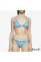 Fendi Triangular Bikini with Ties Women FF Vertigo Motif Lycra Sky Blue