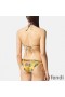 Fendi Triangular Bikini with Ties Women Fendace Baroque Motif Lycra Black