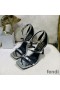 Fendi 110 Sandals with Fendace Embellished Women Patent Leather Silver