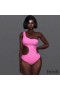 Fendi Asymmetric Cut-Out Swimsuit Women FF Motif Lycra Pink