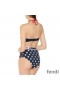 Fendi Bikini Set Women Fila Logo Motif Lycra Blue/White