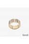 Fendi FF Ring In Crystals Metal Gold